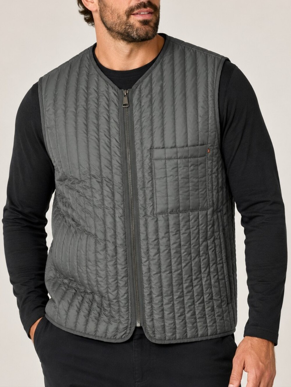 Dewberry Quilted Liner Vest Green Mens Size Large Lightweight Gorp Layer Gilet